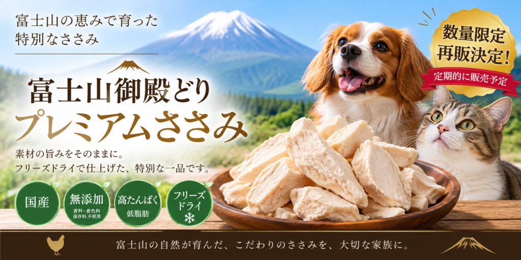 【数量限定・再販のお知らせ】富士山御殿どり プレミアムささみの販売を再開いたします！